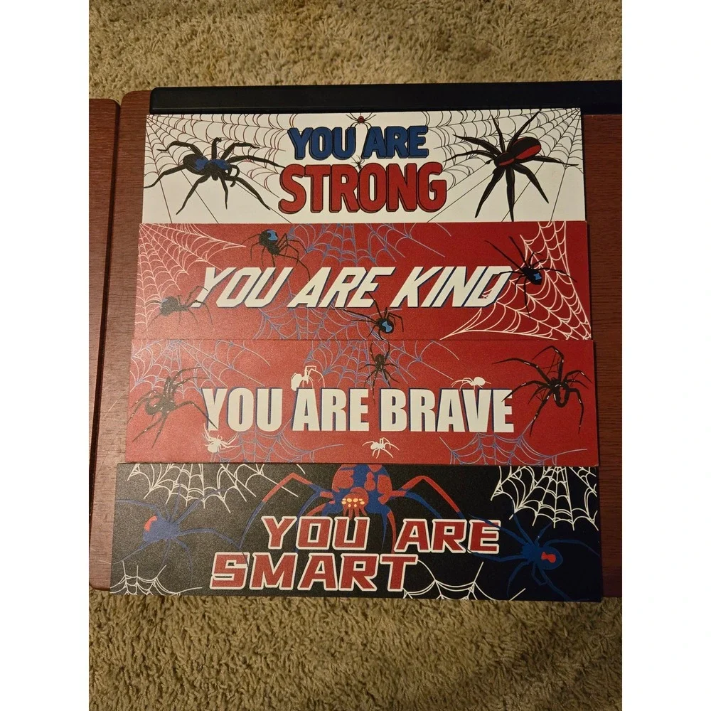 Marvel Spider-Man Motivational Wall Art Set 4 Piece Superhero‎ Room Decor Signs